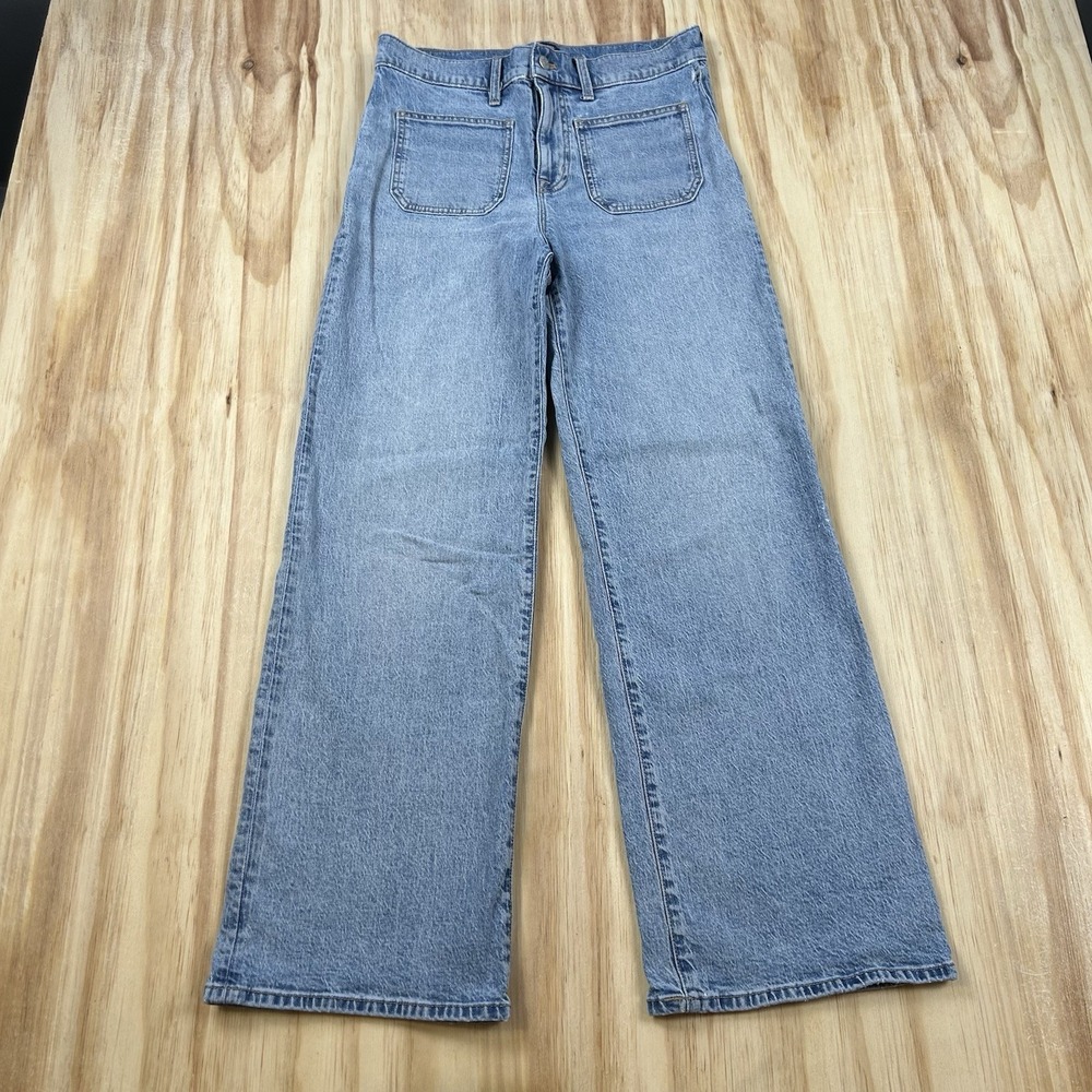 J.Crew Women's 28 Full Length Slim Wide Leg Baggy Jeans Denim Repair